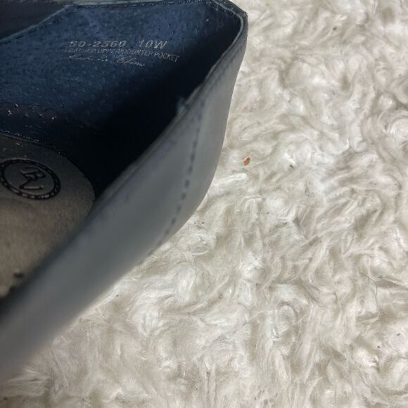 NWOB Bella Vita Leather Dark Gray slip on 3” Heels almond toe size 10W - Picture 10 of 10